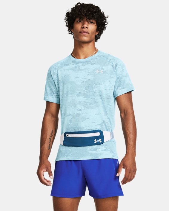 UA Flex Speedpocket Run Belt in Blue image number 4